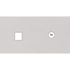 MODELEC - Façade Empreintes PLAN Blanc Double Horizontale Média Prise TV, magnétique