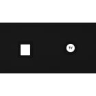MODELEC - Façade Empreintes VOLUME Noir Double Horizontale Média Prise TV, magnétique