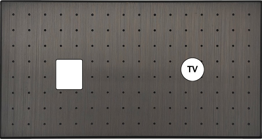 MODELEC - Façade Empreintes POINT Canon de Fusil Double Horizontale Média Prise TV, mag