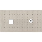 MODELEC - Façade Empreintes POINT Nickel Satiné Double Horizontale Média Prise TV, mag