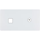 MODELEC - Façade "M" Blanc Mat Double Horizontale 1 Media 1 Prise Tv magnétique