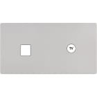 MODELEC - Façade "M" Nickel Sable Double Horizontale 1 Media 1 Prise Tv magnétique