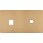 MODELEC - Façade "M" Laiton Sable Double Horizontale 1 Media 1 Prise Tv magnétique