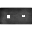 MODELEC - Façade "M" Acier Verni Double Horizontale 1 Media 1 Prise Tv magnétique