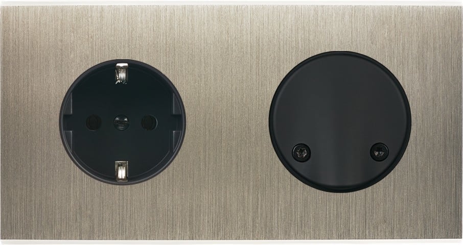 MODELEC - Façade Confidence Laiton Acier Double Horizontale PCK SC Magnetique