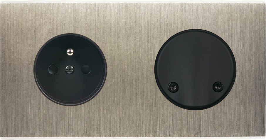 MODELEC - Façade Confidence Laiton Acier Double Horizontale PC SC Magnetique