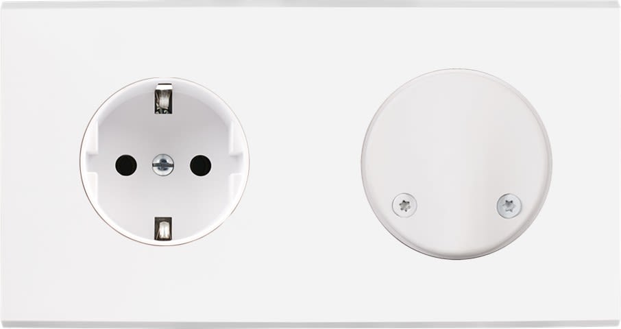 MODELEC - Façade Confidence Laiton Blanc Double Horizontale PCK SC Magnetique