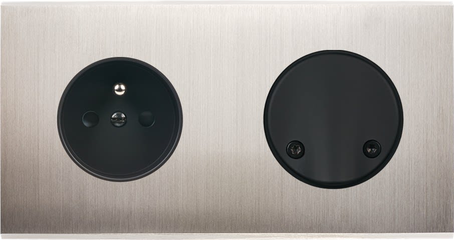 MODELEC - Façade Confidence Laiton Nickel Satine Double Horizontale PC SC