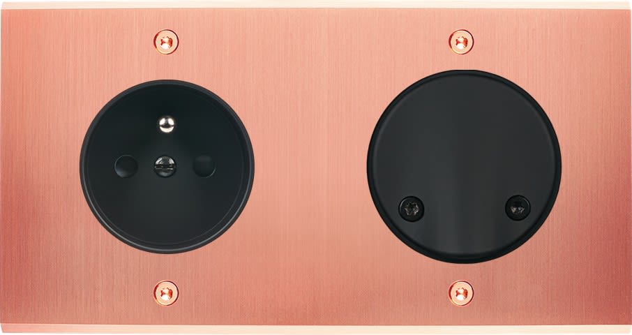 MODELEC - Façade Confidence Laiton Cuivre Satine Double Horizontale PC SC à Vis