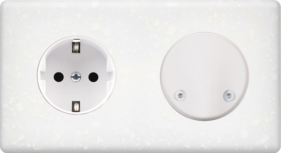 MODELEC - Façade Hitera Terrazzo Blanc Double Horizontale PCK Sc