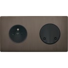 MODELEC - Façade "M" Laiton Canon Fusil Double Horizontal 1 Prise Sortie De Câble magnétiq