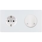 MODELEC - Façade "M" Blanc Mat Double Horizontale 1 Prise Schuko SC magnétique