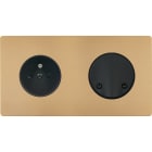 MODELEC - Façade "M" Laiton Sable Double Horizontale 1 Prise SC magnétique