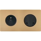 MODELEC - Façade "M" Laiton Sable Double Horizontale 1 Prise SC magnétique