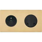 MODELEC - Façade "M" Laiton Verni Double Horizontale 1 Prise SC magnétique