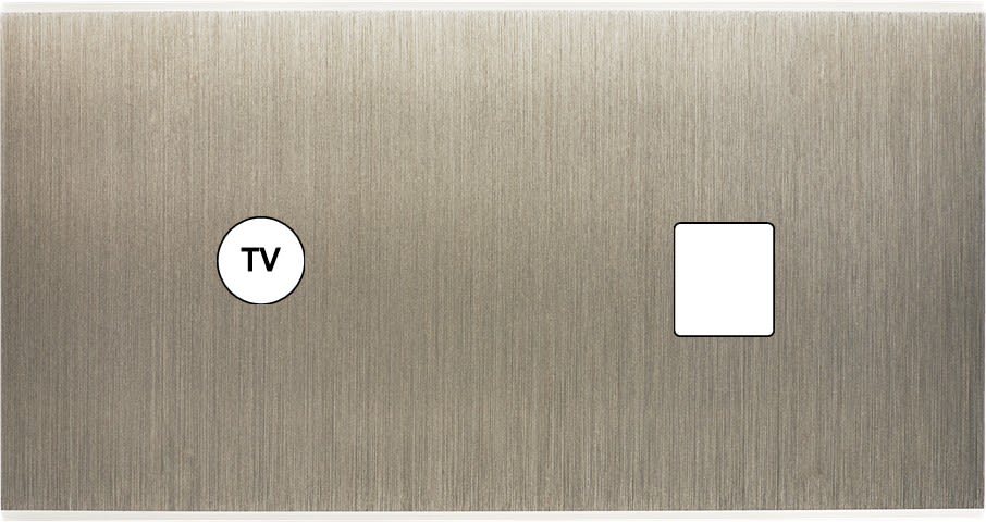 MODELEC - Façade Confidence Laiton Acier Brosse Double Horizontale C1 M1