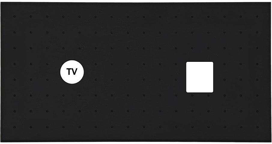 MODELEC - Façade Empreintes POINT Noir Double Horizontale Prise TV 1 Média, magn