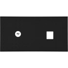 MODELEC - Façade Empreintes POINT Noir Double Horizontale Prise TV 1 Média, magn