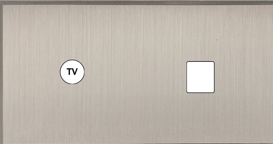 MODELEC - Façade Empreintes ANGLE Nickel Satiné Double Horizontale Prise TV 1 Média, magn