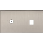 MODELEC - Façade Empreintes ANGLE Nickel Satiné Double Horizontale Prise TV 1 Média, magn