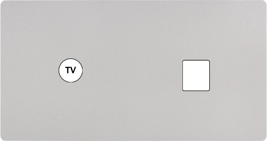 MODELEC - Façade "M" Nickel Sable Double Horizontale 1 Prise Tv 1 Media magnétique