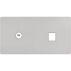 MODELEC - Façade "M" Nickel Sable Double Horizontale 1 Prise Tv 1 Media magnétique