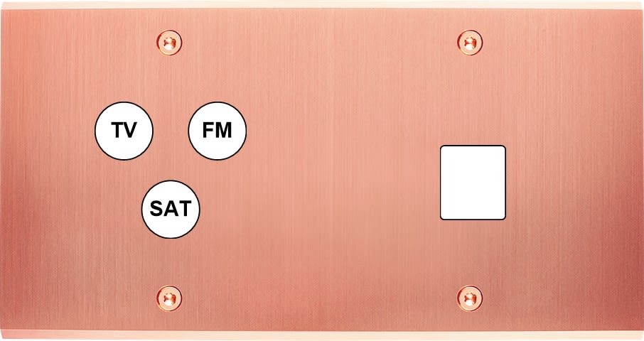 MODELEC - Façade Confidence Laiton Cuivre Satine Double Horizontale C3 M1 Vis