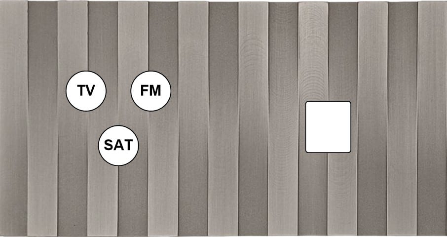 MODELEC - Façade Empreintes LIGNE Nickel Satiné Double Horiz Prise TV FM SAT 1 Média M
