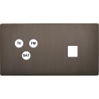 MODELEC - Façade "M" Laiton Canon De Fusil Double Horizontale 1 Tv-Fm-Sat 1 Media magnétiq