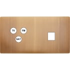 MODELEC - Façade "M" Laiton Vieux Bronze Double Horizontale 1 Tv-Fm-Sat 1 Media magnétique