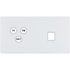 MODELEC - Façade "M" Blanc Mat Double Horizontale 1 Tv-Fm-Sat 1 Media magnétique