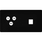 MODELEC - Façade "M" Noir Mat Double Horizontale 1 Tv-Fm-Sat 1 Media magnétique