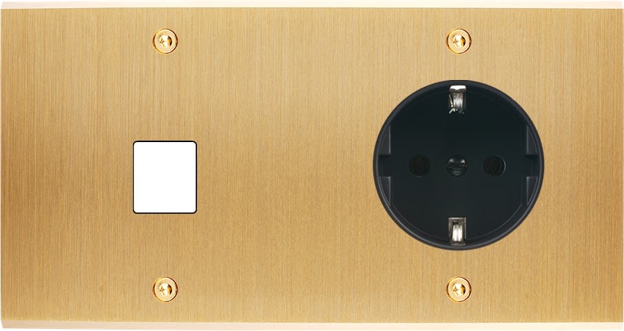 MODELEC - Façade Confidence Laiton Brosse Double Horizontale M1 PCK à Vis