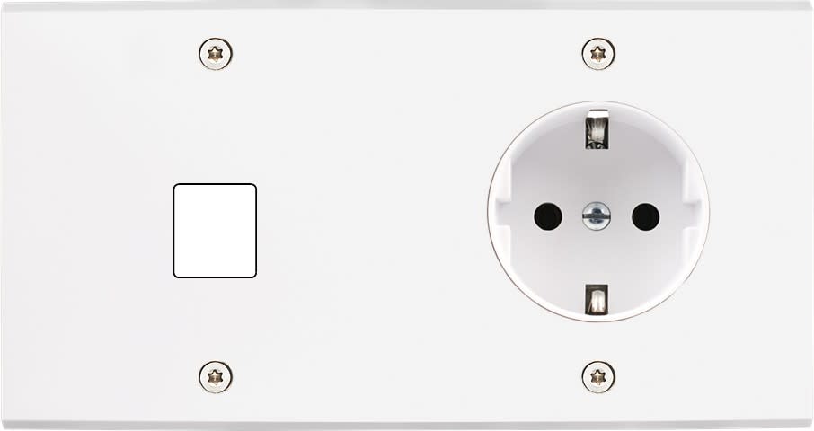 MODELEC - Façade Confidence Laiton Blanc Mat Double Horizontale M1 PCK Vis