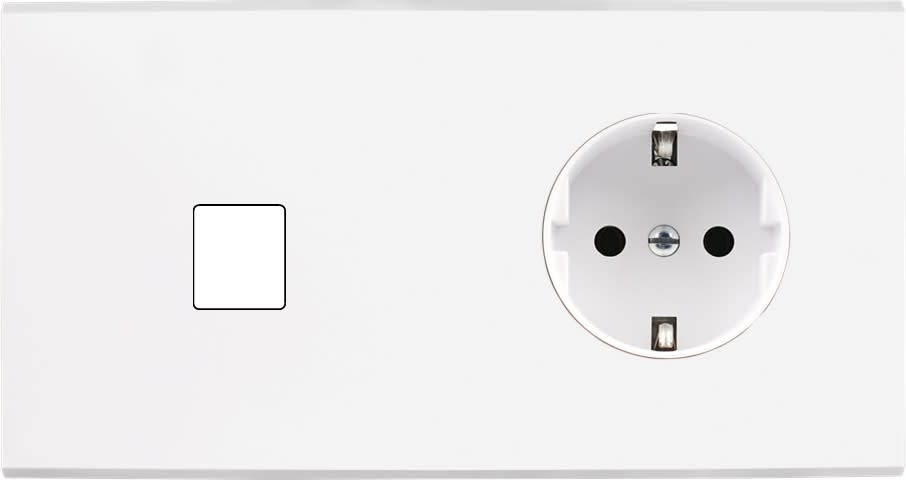 MODELEC - Façade Confidence Laiton Blanc Mat Double Horizontale M1 PCK