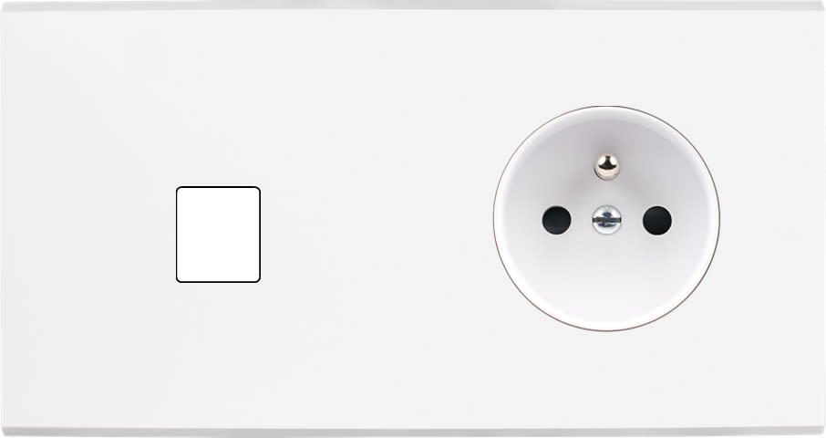 MODELEC - Façade Confidence Laiton Blanc Mat Double Horizontale M1 PC