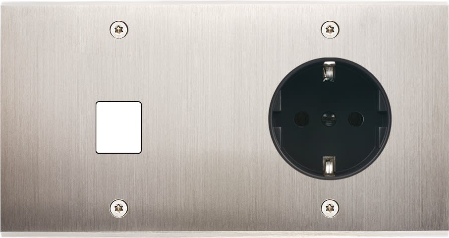 MODELEC - Façade Confidence Laiton Nickel Satine Double Horizontale M1 PCK à Vis