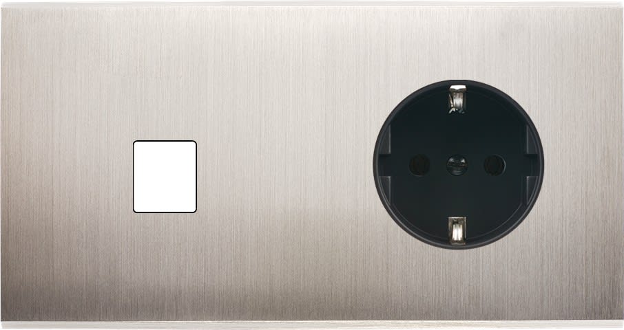 MODELEC - Façade Confidence Laiton Nickel Satine Double Horizontale M1 PCK