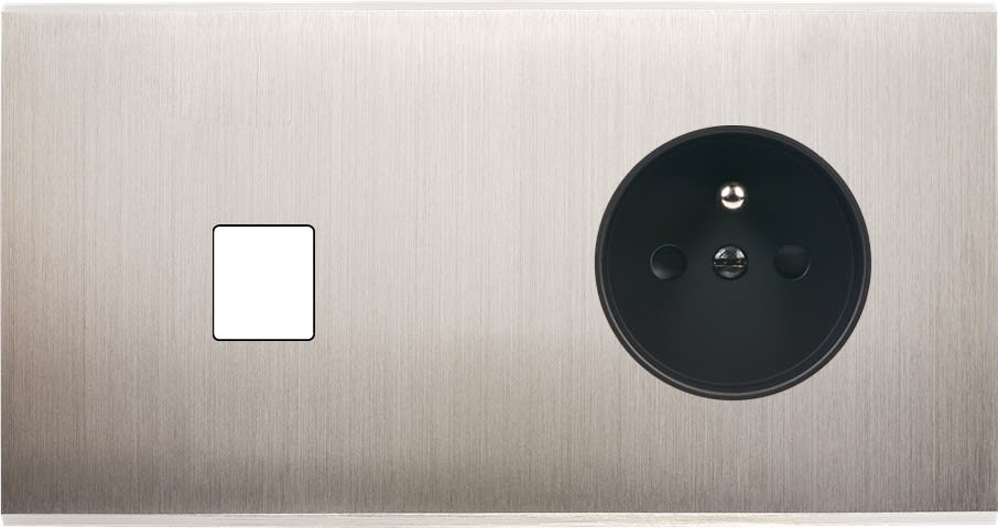 MODELEC - Façade Confidence Laiton Nickel Satine Double Horizontale M1 PC