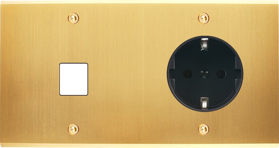 MODELEC - Façade Confidence Laiton Satine Double Horizontale M1 PCK à Vis