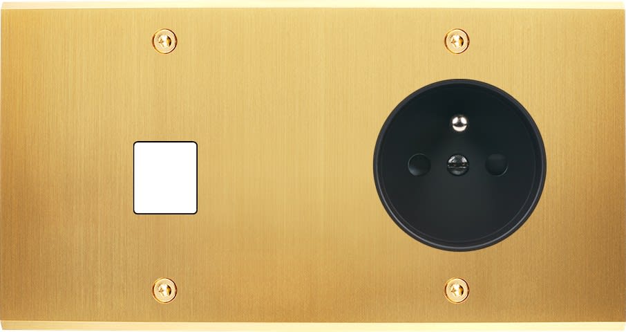 MODELEC - Façade Confidence Laiton Satine Double Horizontale M1 PC à Vis