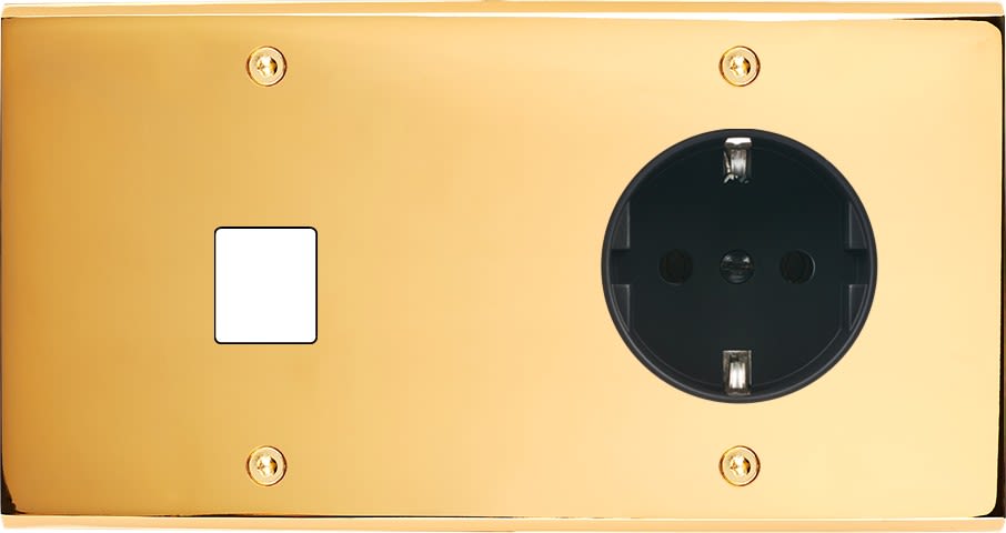 MODELEC - Façade Confidence Laiton Or Miroir Double Horizontale M1 PCK à Vis