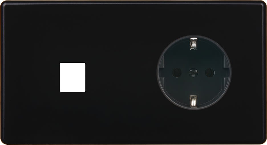 MODELEC - Façade Hitera Noir Soft Touch Double Horizontale M1 Pck
