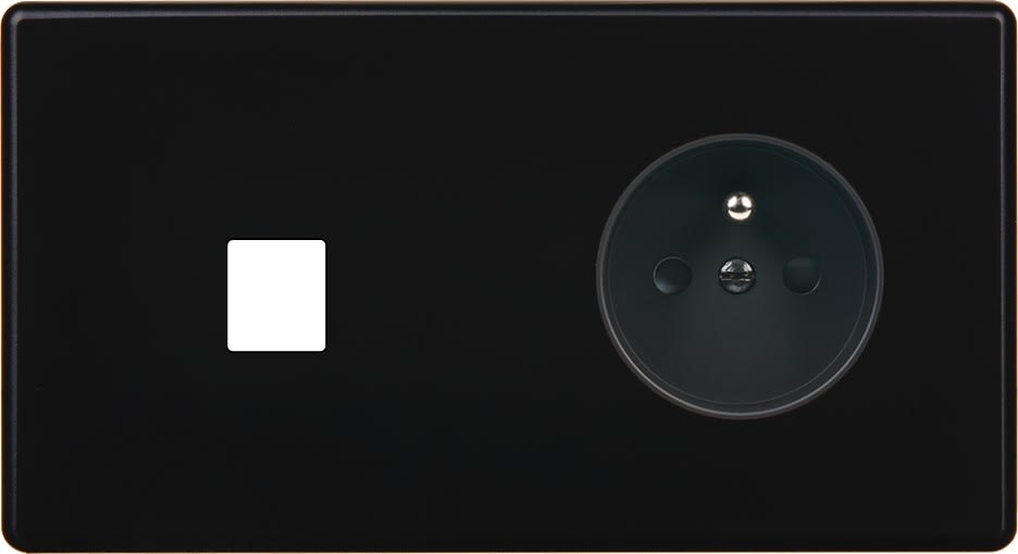 MODELEC - Façade Hitera Noir Soft Double Horizontale M1 Pc