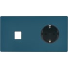 MODELEC - Façade "M" Gris Mat Double Horizontale 1 Media 1 Prise Schuko magnétique