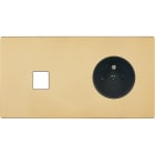 MODELEC - Façade "M" Laiton Verni Double Horizontale 1 Media 1 Prise magnétique