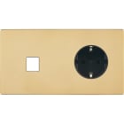 MODELEC - Façade "M" Laiton Miroir Double Horizontale 1 Media 1 Prise Schuko magnétique