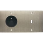 MODELEC - Façade Confidence Laiton Acier Brosse Double Horizontale PC B1 à Vis