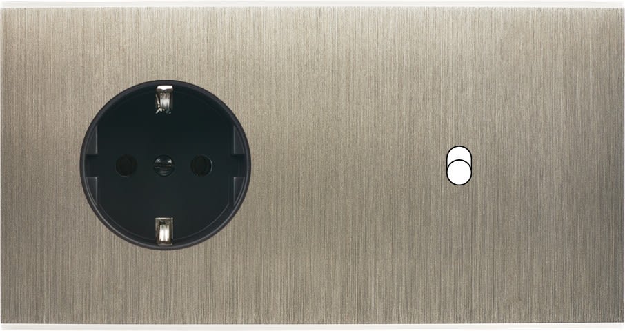 MODELEC - Façade Confidence Laiton Acier Brosse Double Horizontale PCK B1