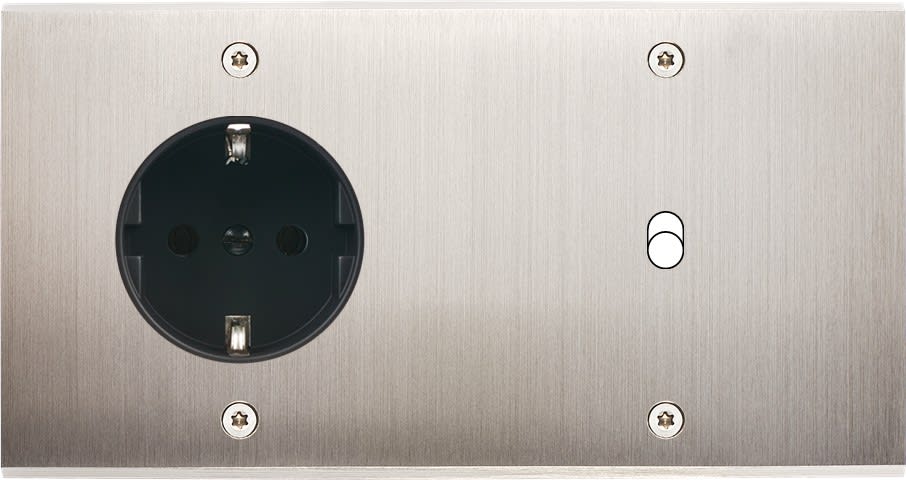 MODELEC - Façade Confidence Laiton Nickel Satine Double Horizontale PCK B1 à Vis